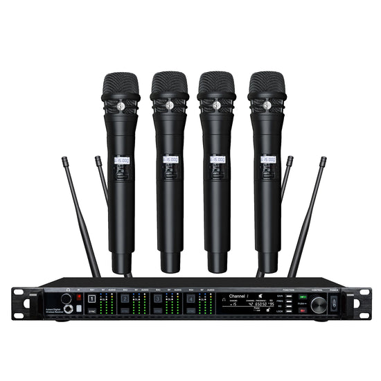Leicozic 4 Channel Wireless Microphone Professional Radio System - ElectronAge