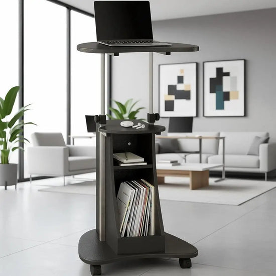 Adjustable Height Rolling Laptop Cart - ElectronAge