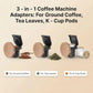 3 in 1 Single Serve Coffee Maker for K Cup Black Ground Coffee and Tea Leaves 1400W 20s Fast Heating Mini K Cup Coffee Brewer O
