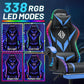 350LBS Gaming Chair with LED RGB Lights Massage Video Gamer Chairs with Footrest Ergonomic High Back Reclining Computer Chair - ElectronAge
