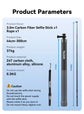 TELESIN 1.2M 3M Carbon Fiber Selfie Stick Monopod Extendable With 1/4 Screw For GoPro Insta360 Osmo Action DJI Action Camera