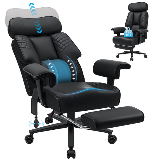 Executive Office Chair with Foot Rest and Waist Lumber Support - ElectronAge