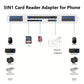 Three-wire 5-in-1 card reader, multi-function OTG converter, high-speed transmission, compatible with Iphone/Android/ipad