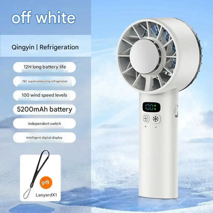 XIAOMI 5200mAh Portable Handheld Fan with Double Ice Cooling, High-Speed Rechargeable USB Fan, Foldable Design