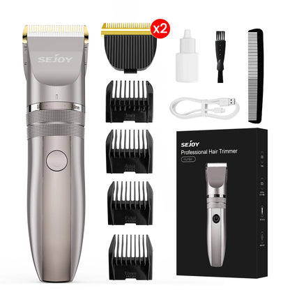 Sejoy Professional Hair Trimmer for Men Electric Beard Trimmer LED Hair Clipper Hair Cutter Machine Haircut Grooming Kit