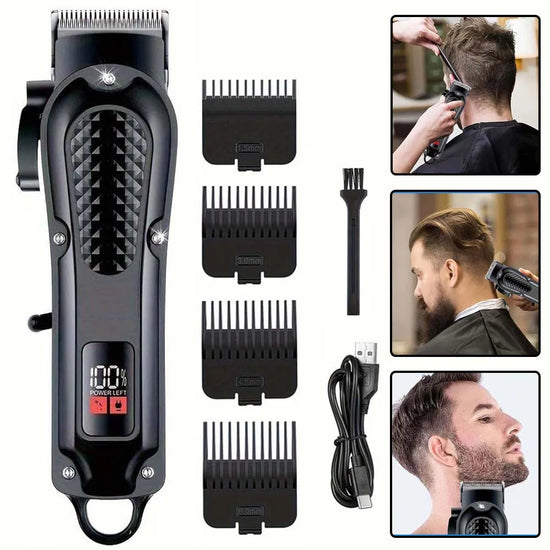 Professional Cordless Hair Clipper for Men Electric Barber Clipper & Trimmer Rechargeable Men&