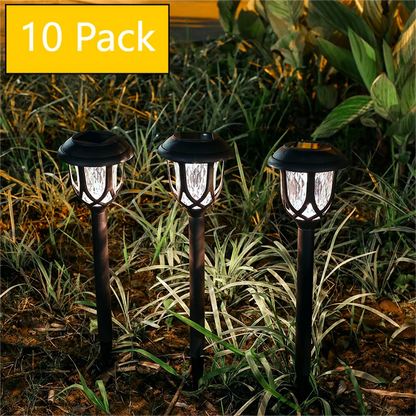 10pcs Solar LED Lawn Lights with Water Ripple Design, IP44 Waterproof for Garden, Yard, Poolside, and Outdoor Landscape Lighting