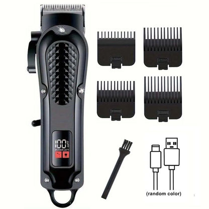 Professional Cordless Hair Clipper Set for Barbers T-Blade Shaver Men&