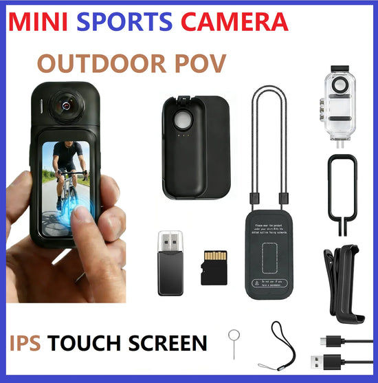 POV FHD Mini Action Camera WiFi Hands-Free Wearable Thumb Sports DV with Touch IPS Screen Portable Body Camcorder