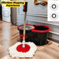 360° Spin Mop Bucket with Soap Dispenser and 2 Microfiber Heads, Stainless Steel Handle Floor Cleaning System for Home Use