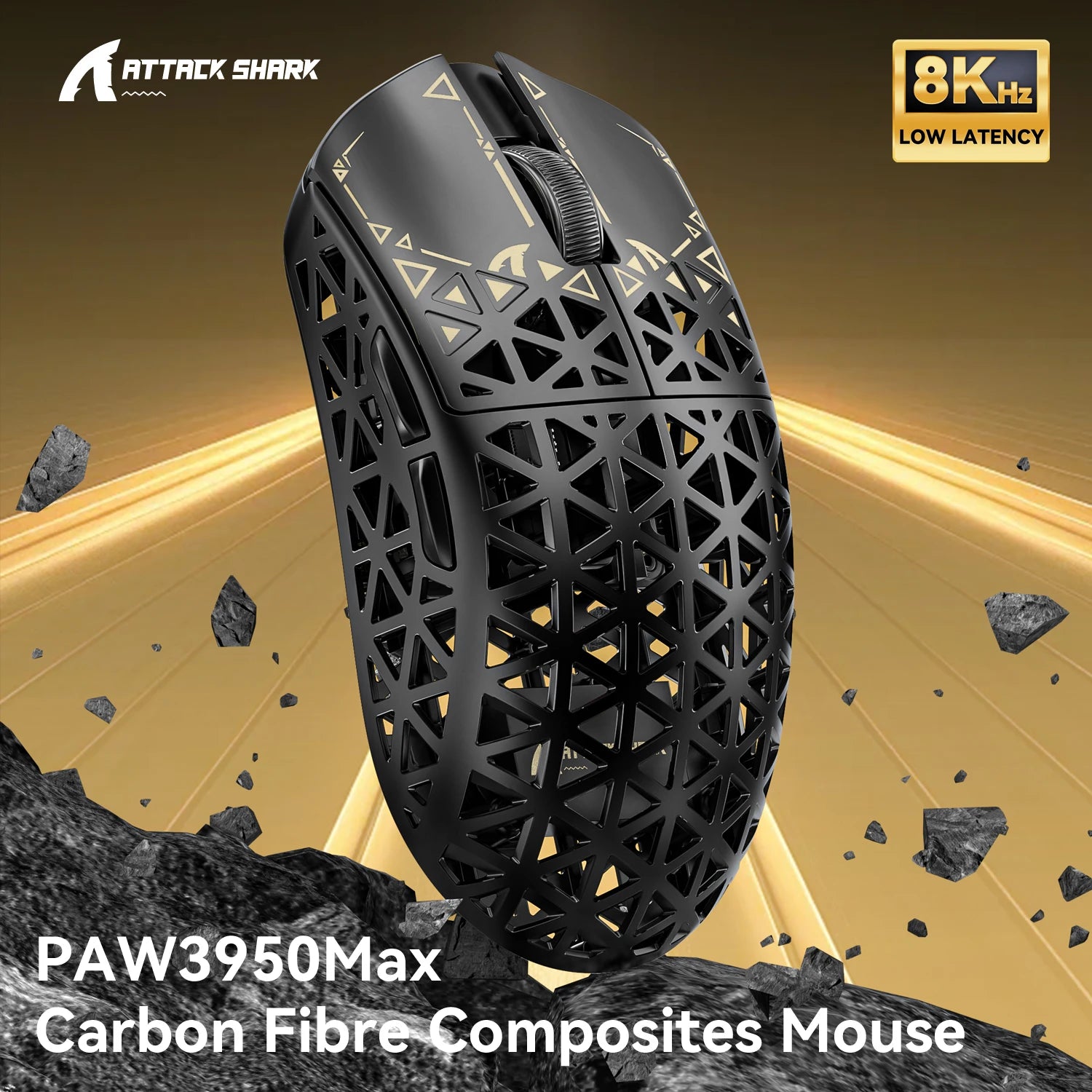 ATTACK SHARK R5 Ultra Carbon Fiber Wireless 8K Gaming Mouse - ElectronAge