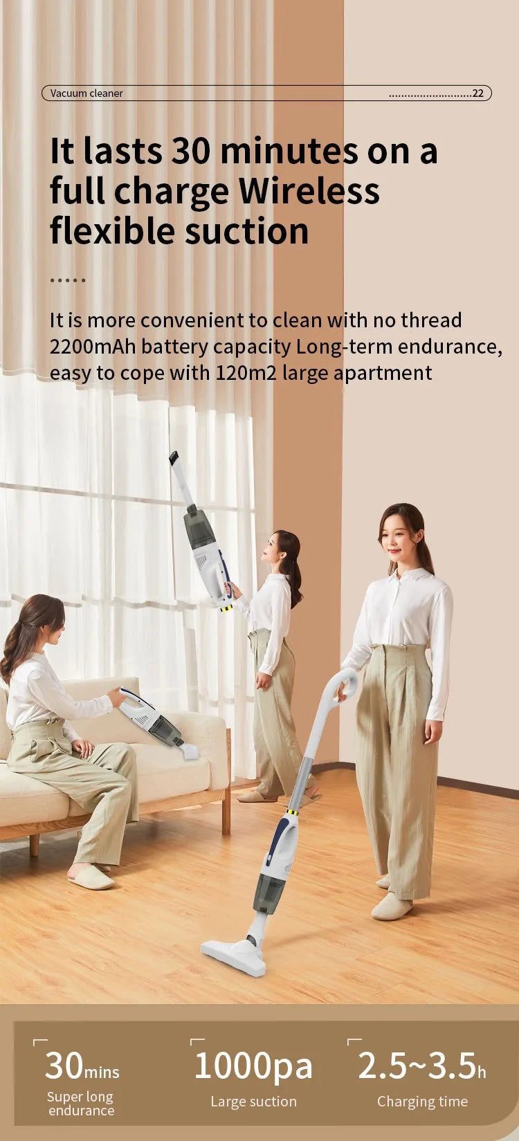 GUOHE Household Home Car Wireless Handheld Electric Dust Cleaning Vaccum - ElectronAge