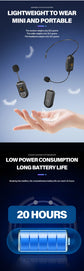 2.4G Head-worn/Lavalier Wireless Microphone Set Portable with LED Digital Display for Megaphone Microphone Speaker Outdoor Use