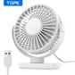 TOPK Mini Portable fan Standing fans for Room Camping,Rechargeable Electric USB Personal Fan Desk Table Stand Fan Table for Home