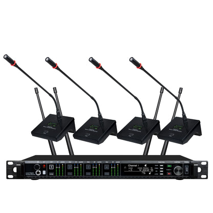 Leicozic 4 Channel Wireless Microphone Professional Radio System - ElectronAge
