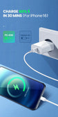 40W PD Fast Charging USB C Charger For iPhone 16 15 14 8 7 Plus 13 12 11 Pro XS Max XR XS X USB Type C Charger Cable Accessories