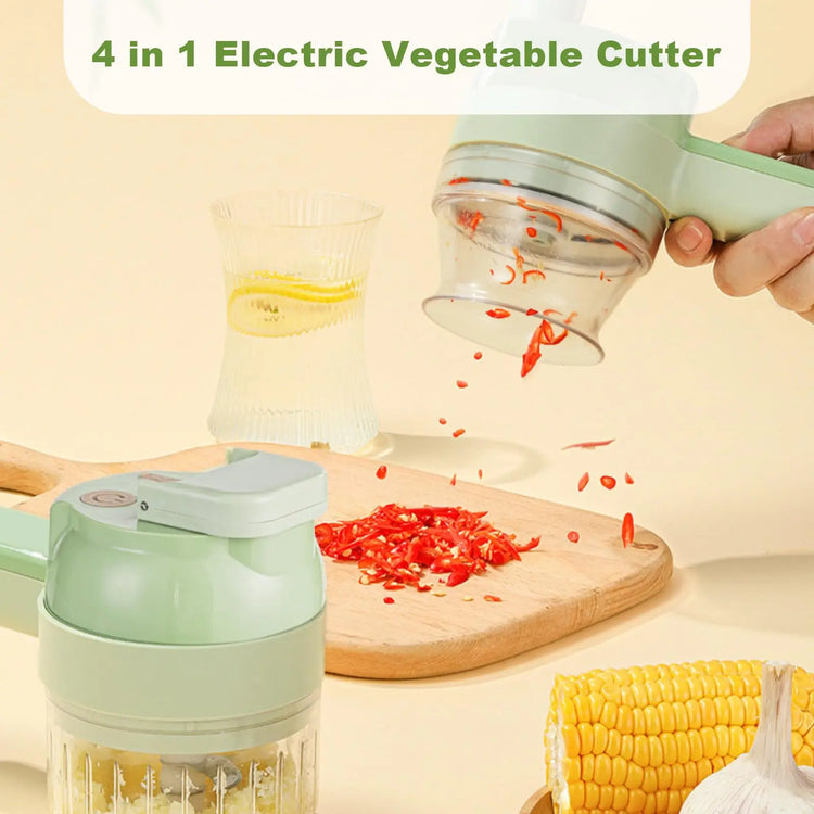 4 in 1 Handheld Electric Vegetable Cutter Wireless Food Processor - ElectronAge