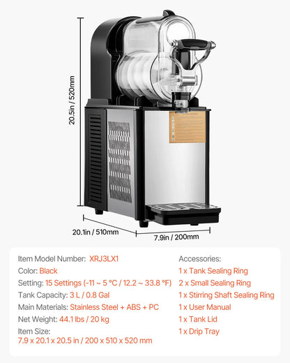 SucceBuy 3-36L Commercial Slushy Machine 1-3 Tanks Stainless Steel Margarita Smoothie Frozen Drink Maker for Party Restaurants - ElectronAge