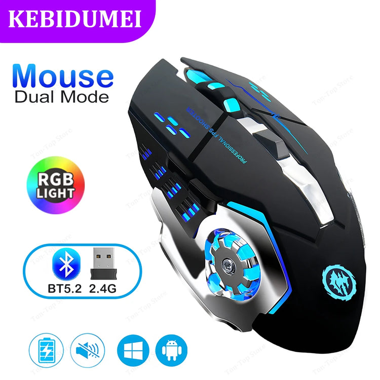 kebidumei Bluetooth 5.2 Mouse RGB Gaming Mouse - ElectronAge