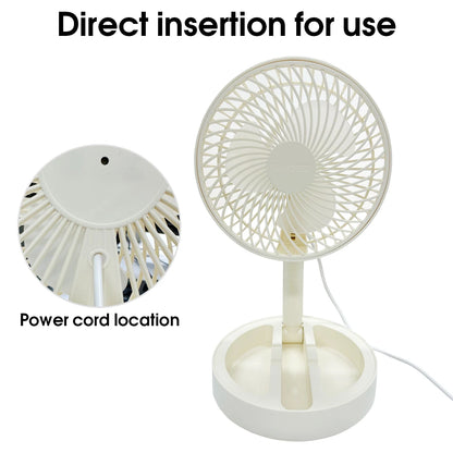 1PC Portable Folding Telescopic Floor Fan 1 Wind Speed Adjustment USB Mini Summer Silent Student Desktop Table Fan