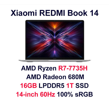 Xiaomi Laptop Redmi Book 14 2025 Ryzen 7-7735H/R5-7535H Radeon 680M/660M RAM 16GB 512GB SSD 14-inch 60Hz Screen Notebook Slim PC