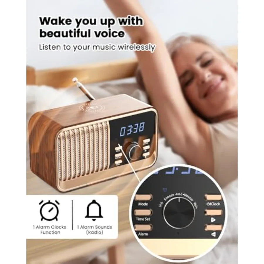 Alarm Clock Radio with Fast Wireless Charging - ElectronAge