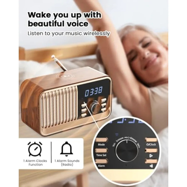 Alarm Clock Radio with Fast Wireless Charging - ElectronAge