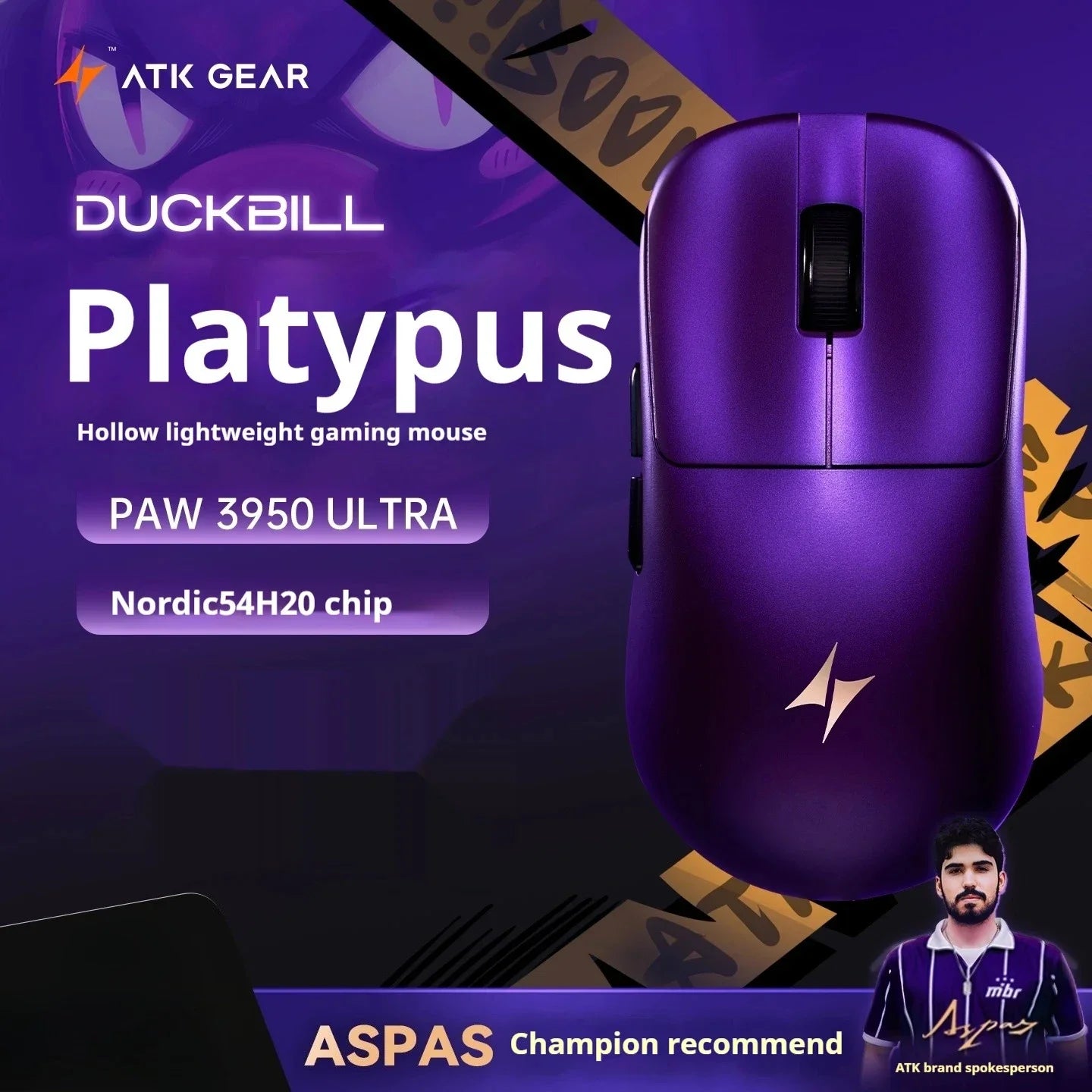 ATK Sky Duckbill 8000Hz Wireless Dual-mode Lightweight Mouse - ElectronAge