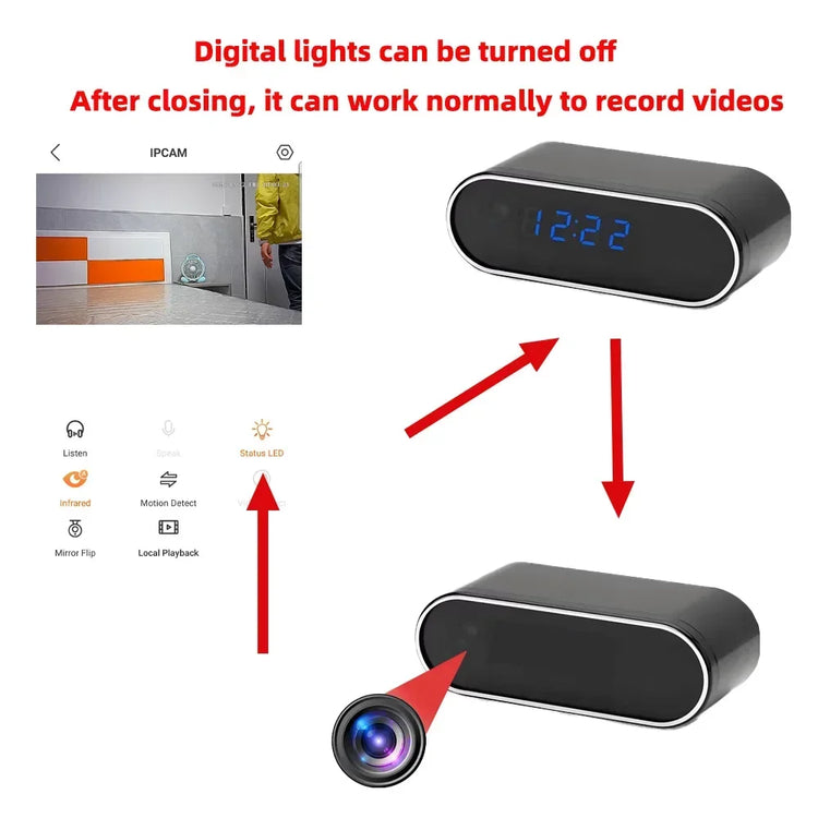 Improved 4KHD mini WiFi clock camera - ElectronAge
