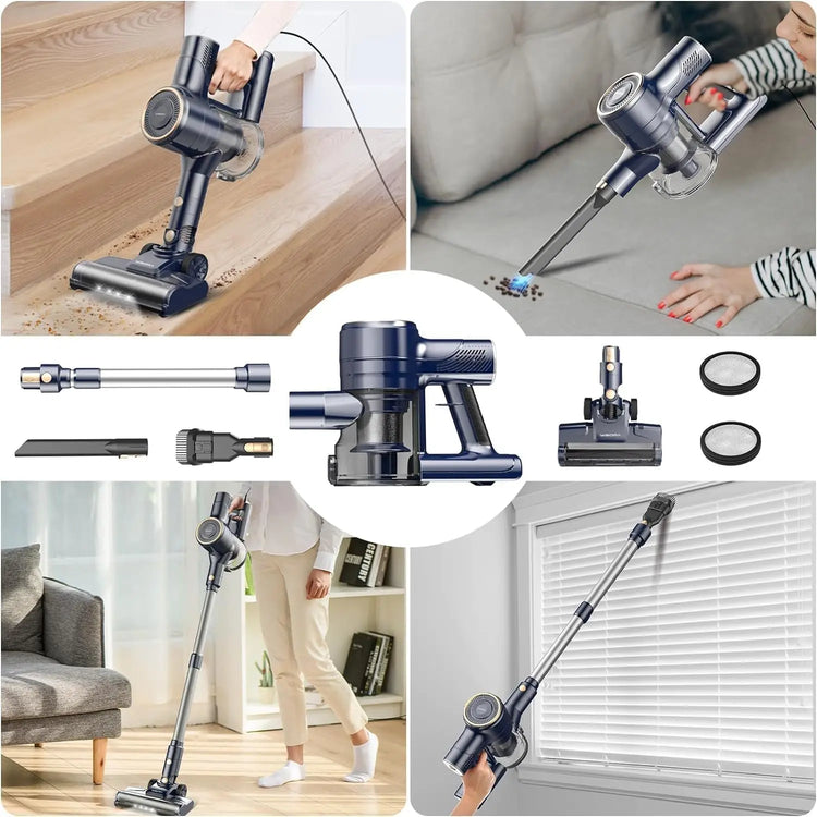 YISORA Corded Vacuum Cleaner, 600W 23KPa Stick Vacuum, Free-Stand 6 in 1 Handheld Vacuum Cleaner for Hard Floor Carpet - ElectronAge