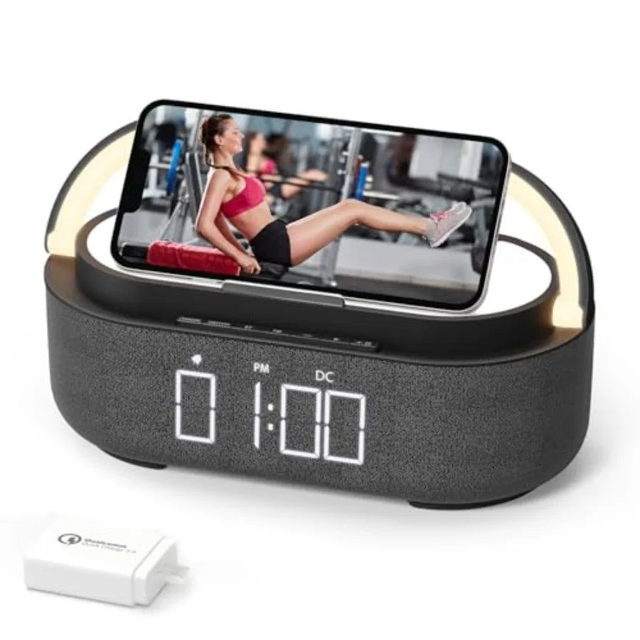 Bluetooth Speaker Alarm Clock with Wireless Charger - ElectronAge