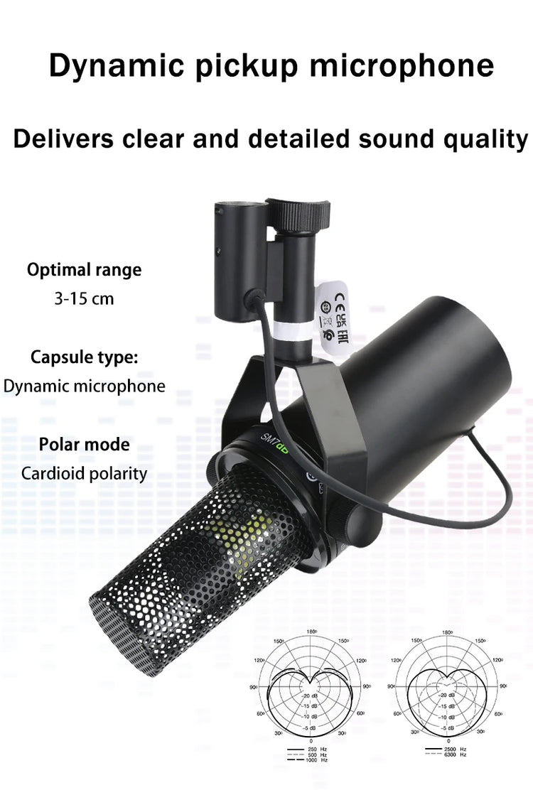 NILUNWEI SM7dB Dynamic Vocal Microphone With Optional Frequency Response - ElectronAge