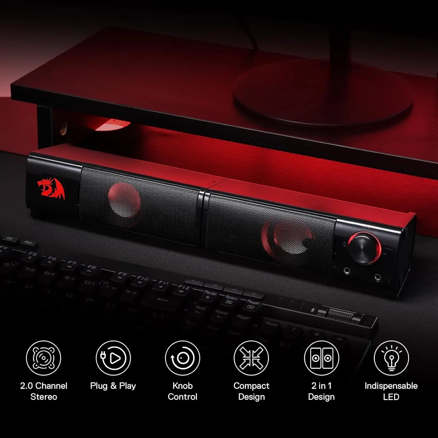 Redragon GS550 PC Gaming Speakers 2.0 Channel - ElectronAge