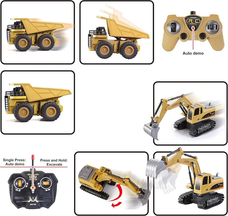 JOYFY 2 PCS Remote Control Construction Vehicle - ElectronAge
