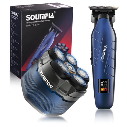 Solimpia High-Speed 6D Magnetic Electric Hair Trimmer Bald Head Shaver Fast Shaving Hypoallergenic Razor 2pc Set for Man