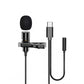 1.5m Mini Portable Lavalier Microphone Condenser Clip-on Lapel Mic Wired USB 3.5mm Type C Microphone For Laptop PC DSLR Camera