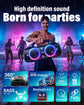 80W Portable Wireless Speaker with Lights, IP67 Waterproof, Deep Bass Bluetooth 5.3 for Outdoor Party Camping Gifts
