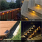 Warm White LED Solar Step Lamp Path Stair Outdoor Garden Lights
