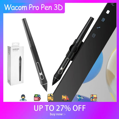Wacom Pro Pen 3D KP505 for Intuos Cintiq Mobile Studio PTH-460 660 860 DTH-1320 1620 2420 3220 Three Customizable Pen Buttons