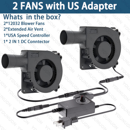 120mm BBQ Fan Adjustable Blower Fan For BBQ Heater Blower Air Blower Cooking Speed Controller Outdoor Portable Machine