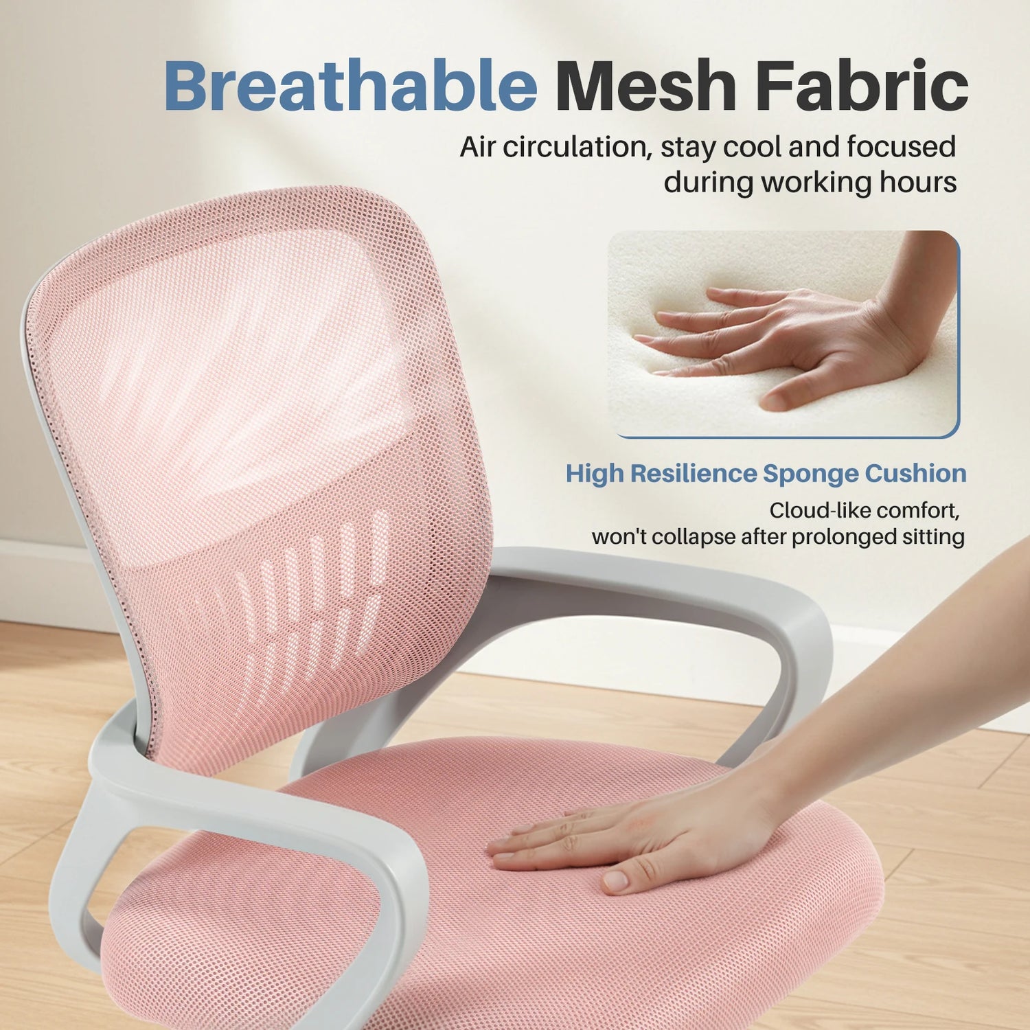 MCQ Fixed Armrest Office Desk Chair - ElectronAge