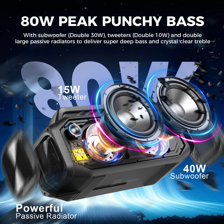 W-KING 80W Speakers Bluetooth - ElectronAge