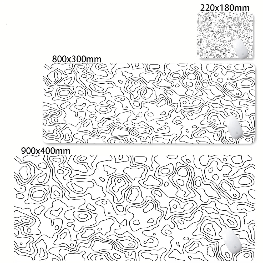 Admisitr XXL Desk Mat Black And White Strata Liquid Mousepad - ElectronAge