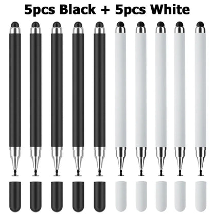 10Pcs Touch Pencil 2 in 1 Universal Stylus Pen for Tablet Laptop IPad IPhone Drawing Screen Tablet Pen for Huawei Samsung Phone