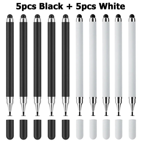 10Pcs Touch Pencil 2 in 1 Universal Stylus Pen for Tablet Laptop IPad IPhone Drawing Screen Tablet Pen for Huawei Samsung Phone