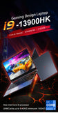 16.1 Inch Gaming Laptop RTX4050 6G Intel Core i9-13900HK Windows11 RAM Max 64GB DDR5 2*M.2 NVME 2TB SSD WiFi Office Notebook