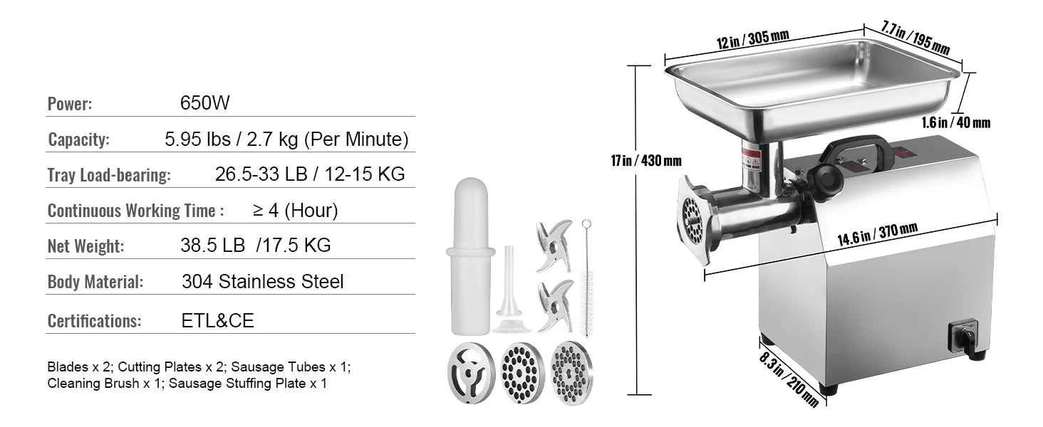 VEVOR SucceBuy Electric Meat Grinder - ElectronAge