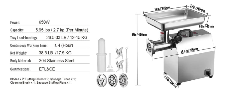 VEVOR SucceBuy Electric Meat Grinder - ElectronAge