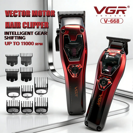 VGR Hair Clippers Professional Haircut Machine 11000 RPM Hair Clipper Vector Motor Trimmer Adjustable Barber Hair Clippers V-668