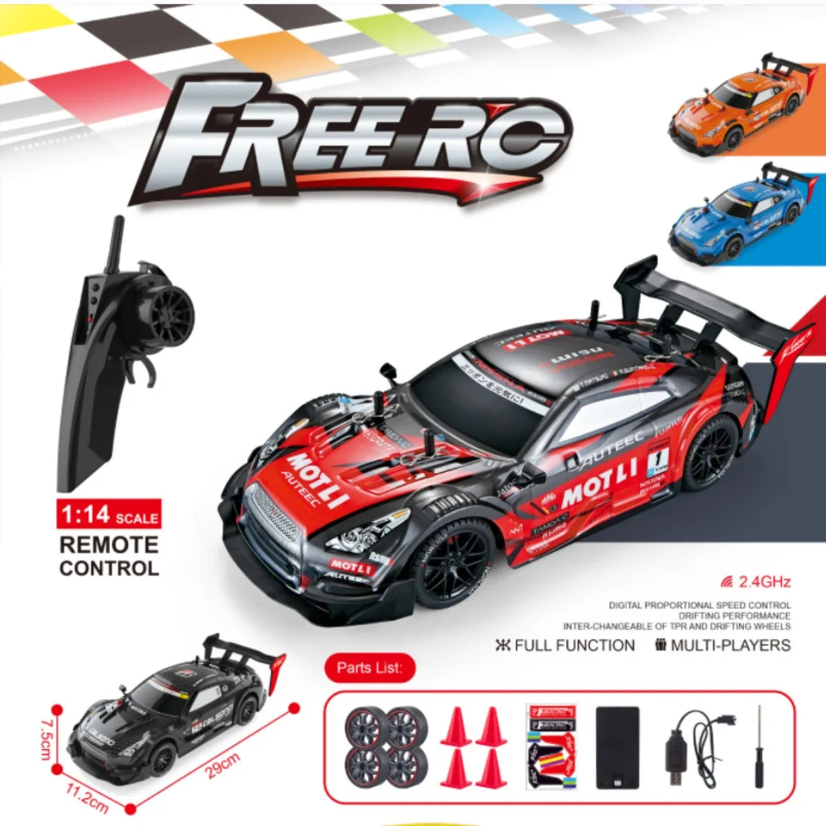 RC Car GTR 2.4G Drift Racing Car 4WD Off-Road - ElectronAge